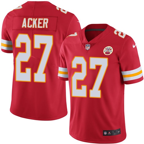 Men's Elite Kenneth Acker Nike Jersey Red - #27 Rush NFL Kansas City Chiefs